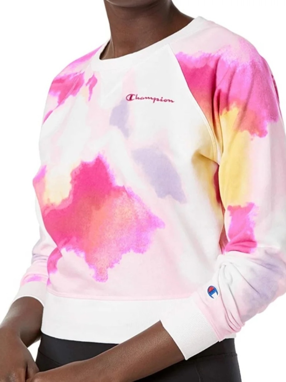 NWT! Champion® Campus French Terry Crew Neck Sweatshirt Multiwash Tie-Dye Size M